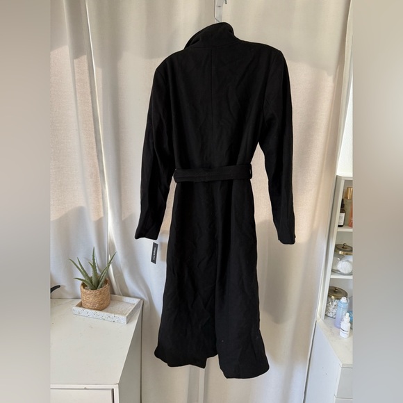 Kenneth cole black fencer melton wool blend wrap coat NO OFFERS - Picture 5 of 10